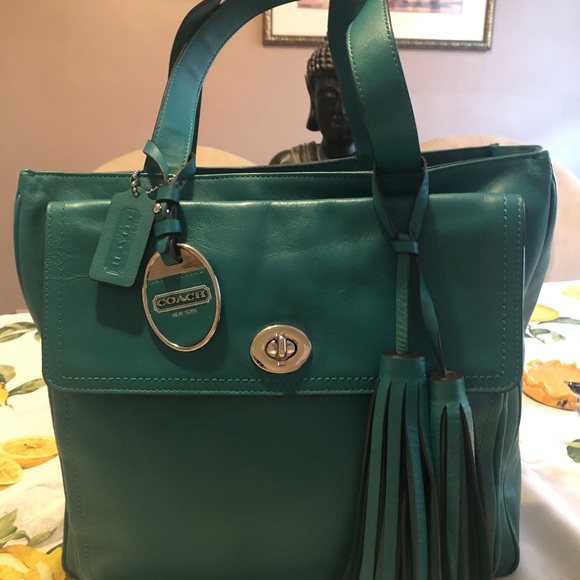 Coach Gently Used Legacy Jade Leather Tote #19982 - Picture 2 of 16